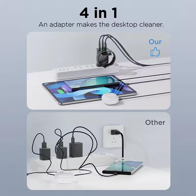 Samsung 43W 4-in-1 Fast Charger for Galaxy Watch, S23, Earbuds & Phones - Travel & Home Use