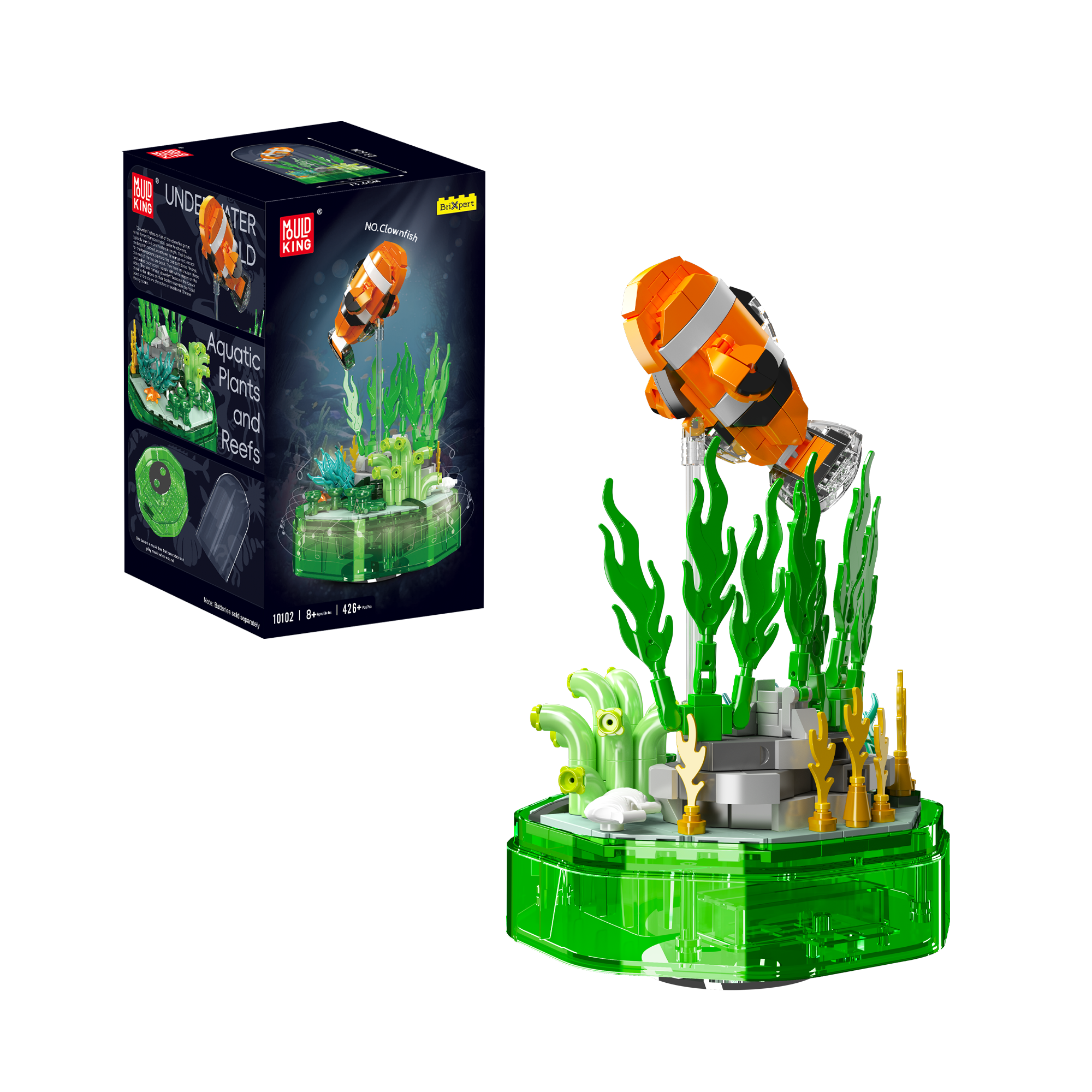 Mould King 10102 Clownfish Music Box Building Blocks Set - 426 Pieces DIY Creative Construction Toy for Kids & Adults | Perfect Gift for Birthday, Christmas & Home Decoration | Fun Ocean-Themed STEM Educational Activity