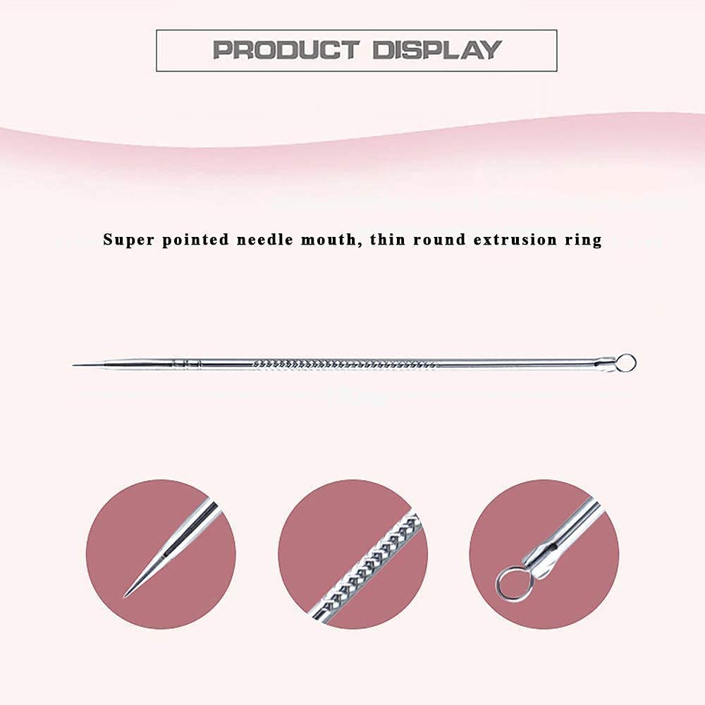 Professional Blackhead Remover Kit - 4-Piece Acne Pimple & Comedone Extractor Set with Tweezers for Face Blackhead Removal | Perfect for Skincare Routine & At-Home Spa Treatments