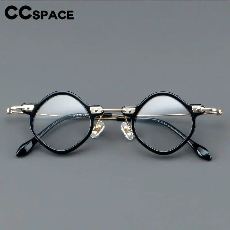 CCspace Women's Full Rim Round Acetate Alloy Eyeglasses 57170 - Stylish & Lightweight Reading Glasses for Work, Reading & Everyday Use