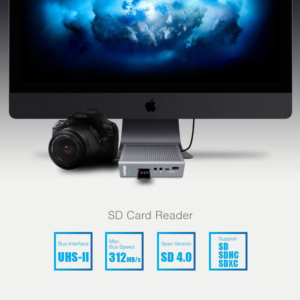 CalDigit TS3 Plus Thunderbolt 3 Dock - 87W Fast Charging, 7 USB 3.1 Ports, USB-C Gen 2, 4K DisplayPort, UHS-II SD Card Reader, Gigabit LAN - Compatible with MacBook Pro & Windows PC (Space Gray, 0.7m Cable, Renewed) - Perfect for Home Office, Video Editing & Multi-Monitor Setup