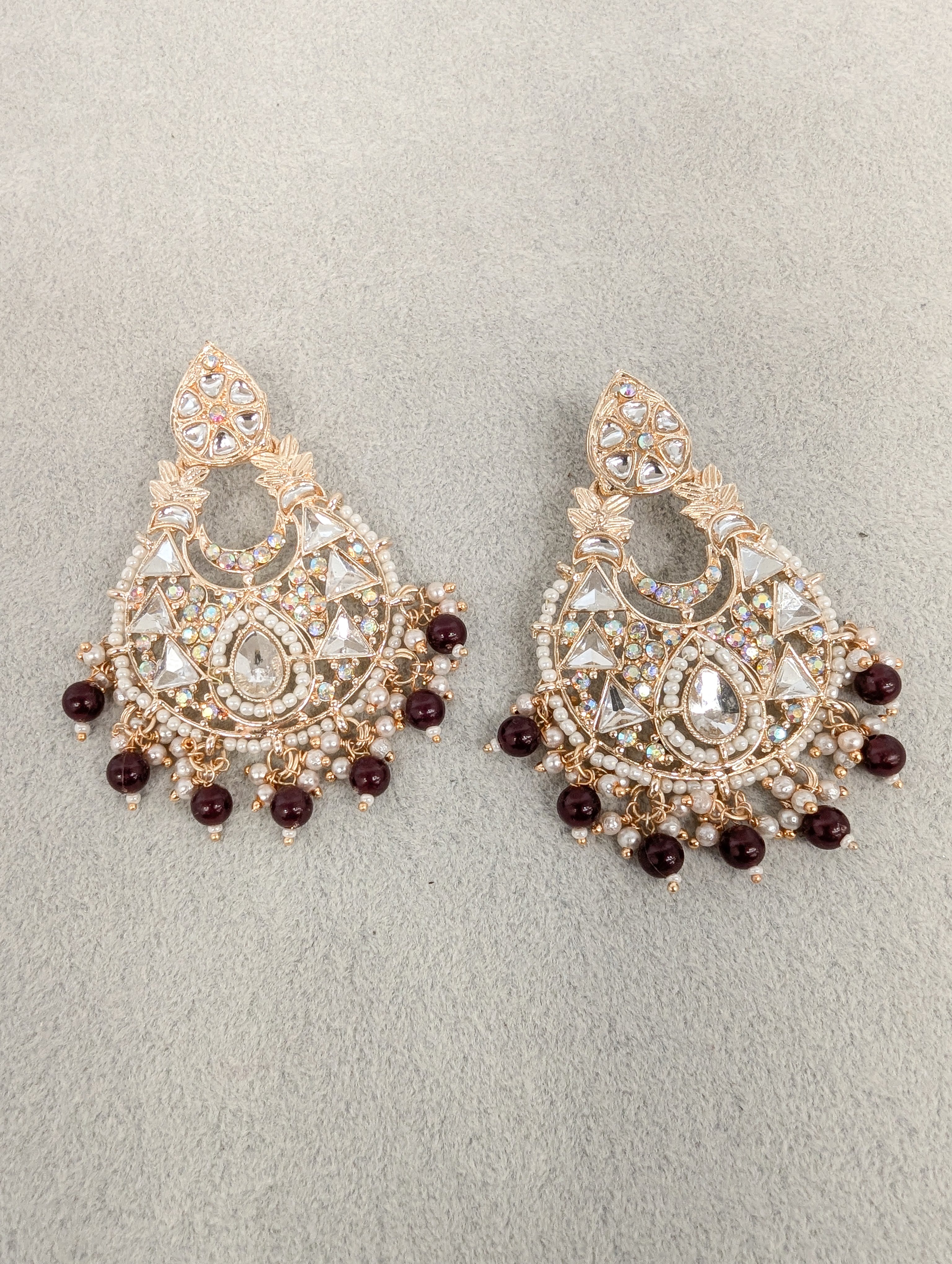 BHAVYA STONE EARRINGS for Women - Handmade Boho Chic Jewelry - Lightweight Dangle Earrings for Party, Wedding & Everyday Wear