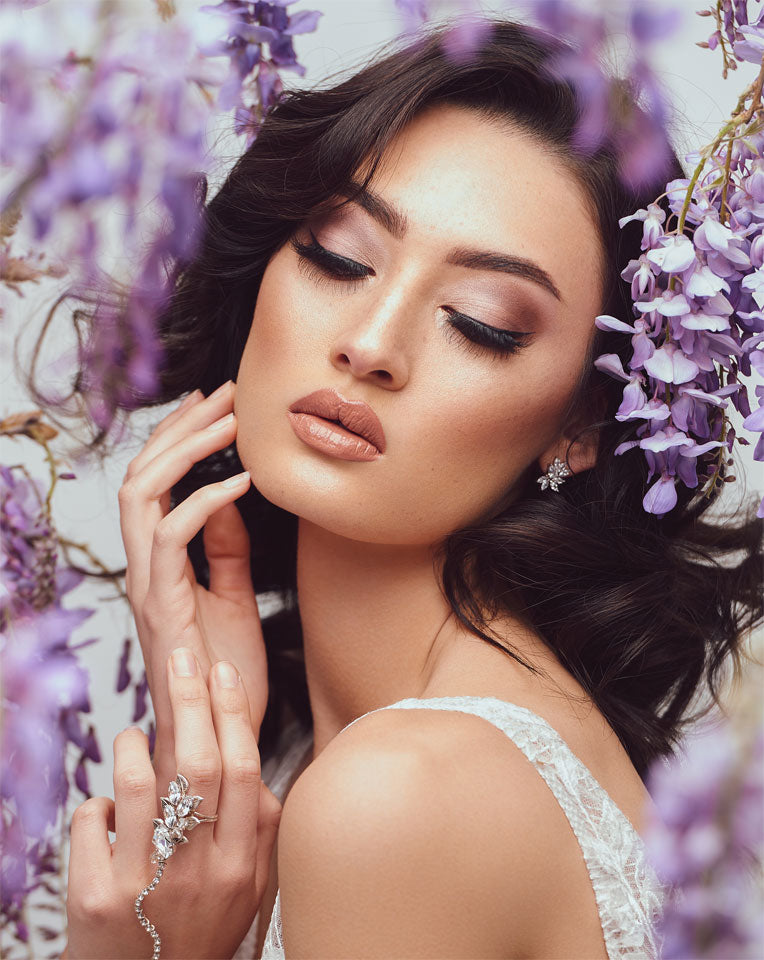 Elegant Twilight Crystal Stud Bridal Earrings by Stephanie Browne – Perfect for Weddings, Prom, and Special Occasions