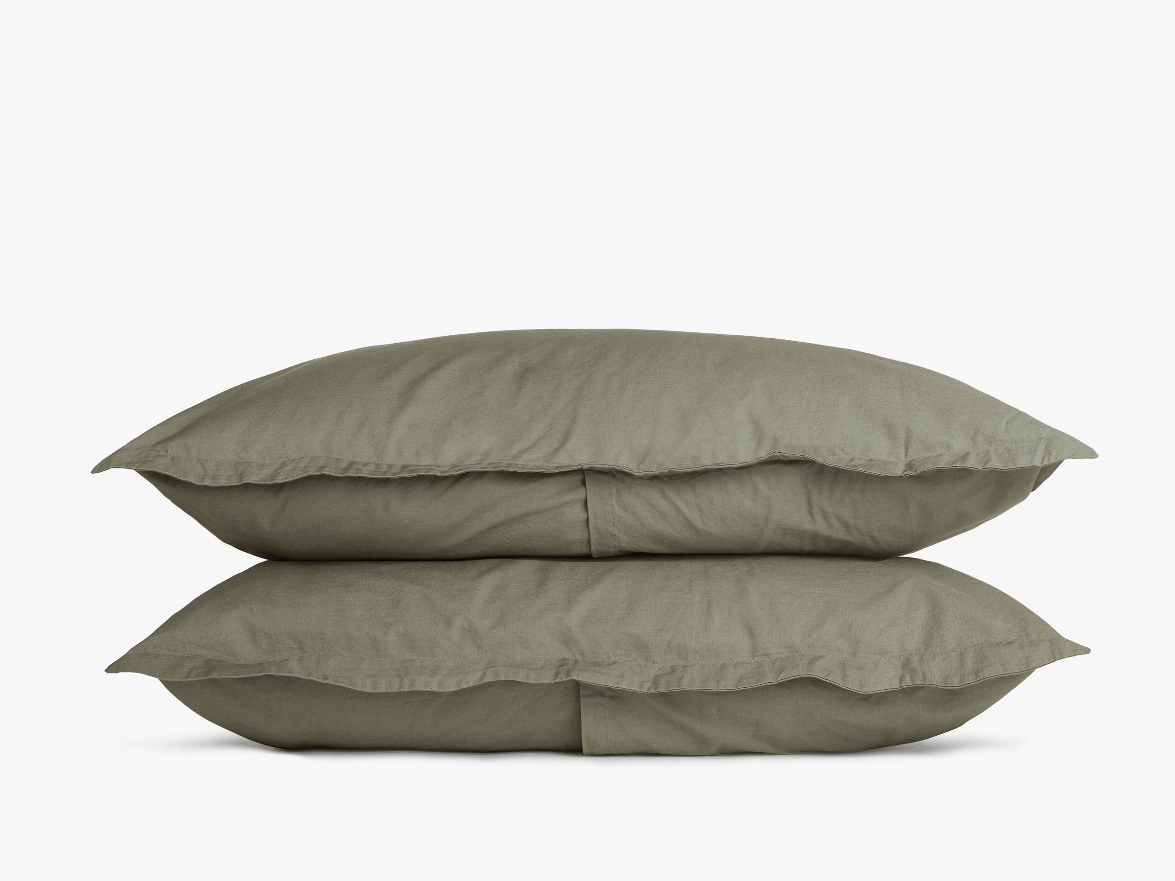 Premium Percale Sham Set in Moss Green - Soft & Breathable Cotton Pillow Covers for Bedroom Decor - Perfect for Guest Rooms, Hotels & Cozy Home Styling