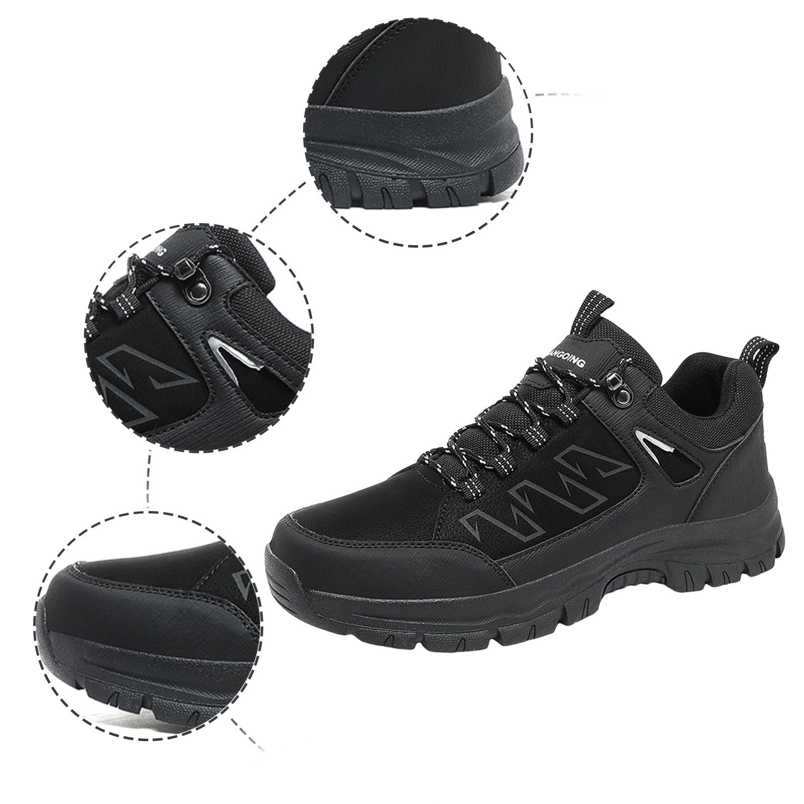 Men's Hiking Shoes - Lightweight Waterproof Trekking Boots for Wide Feet, Non-Slip Outdoor Sports Shoes with Breathable Design - Perfect for Mountain Climbing, Trail Running & Camping Adventures