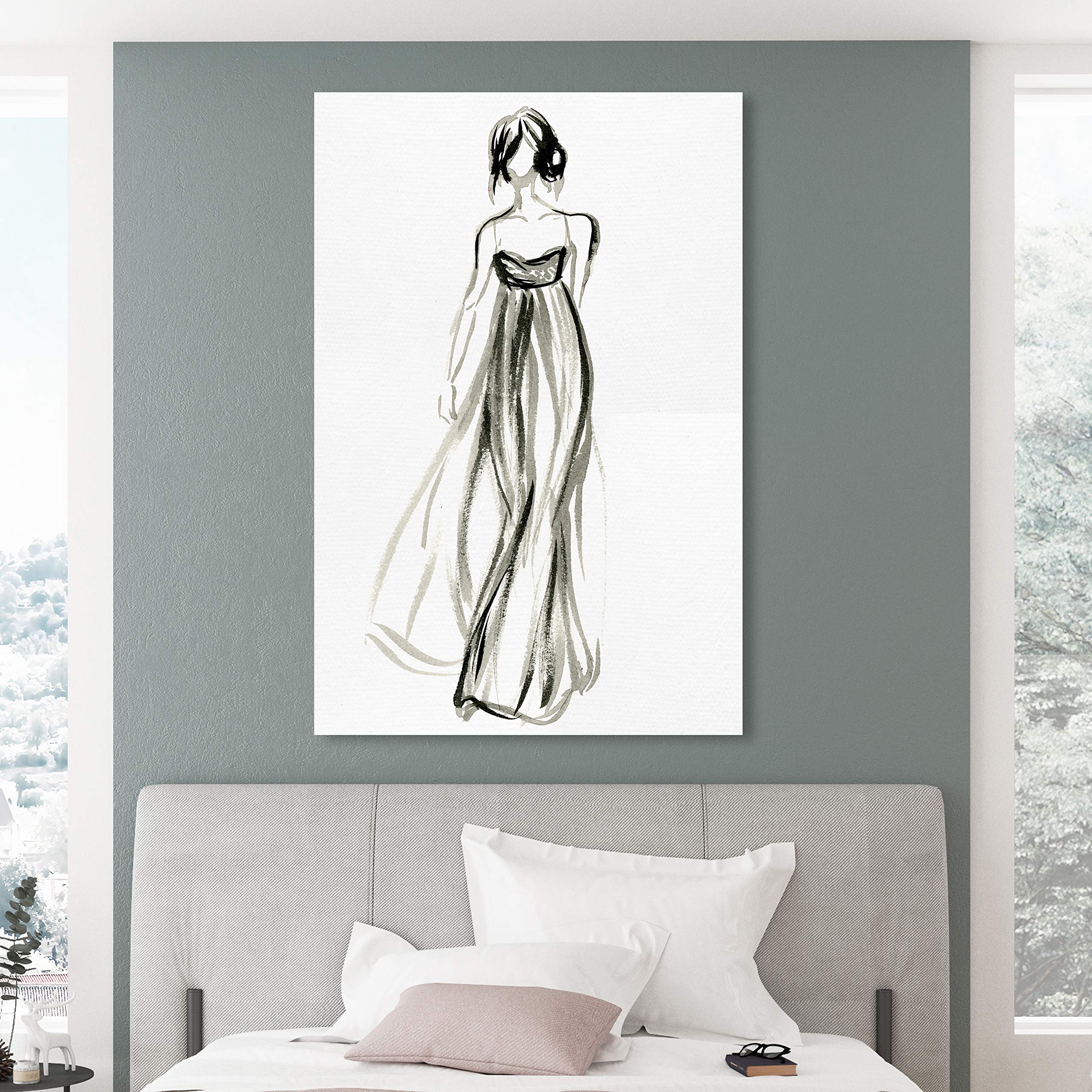 Elegant Dress Ink III Wall Art Canvas Print - 30