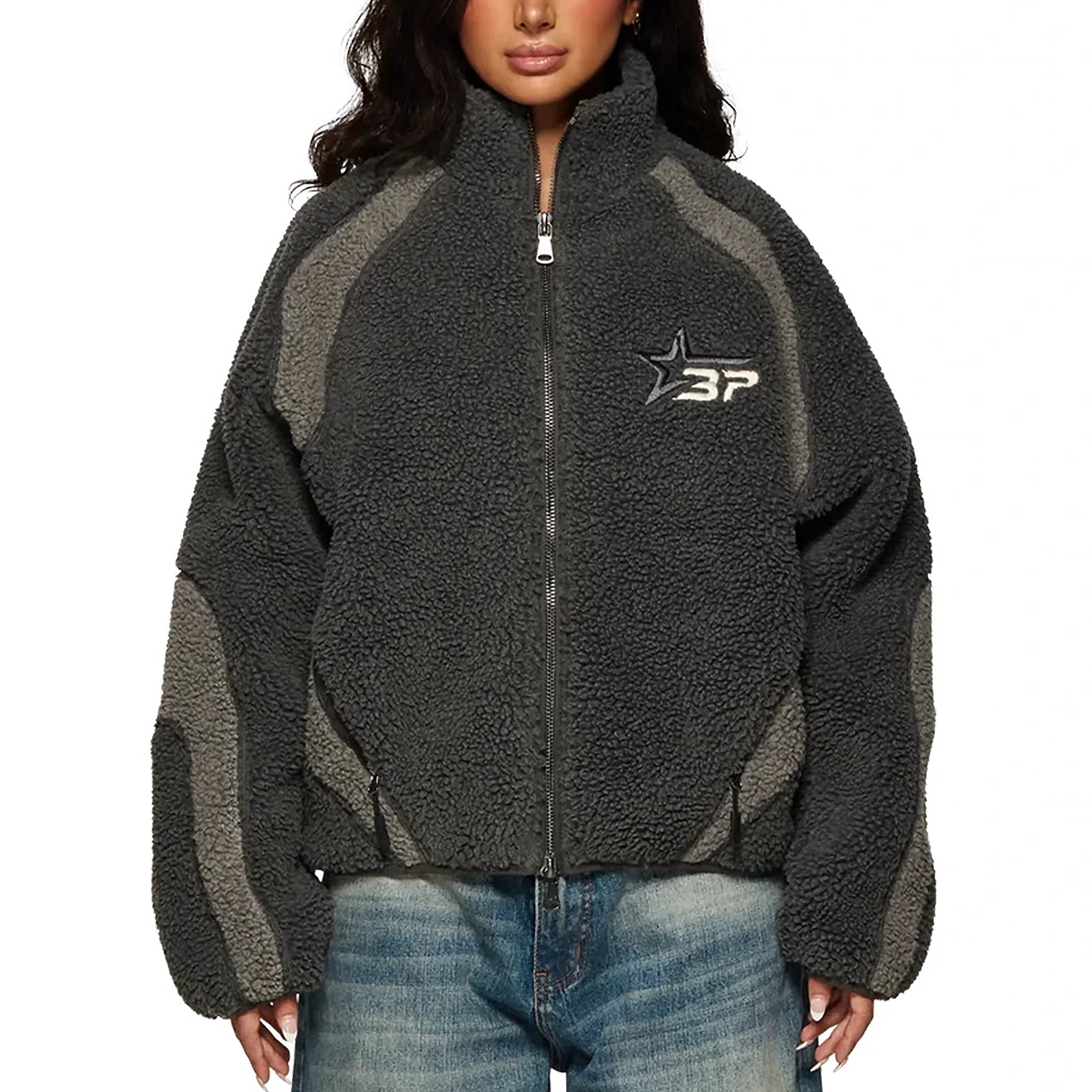 Broken Planet Soot Black Polar Fleece Jacket - Warm Winter Outdoor Hoodie for Men & Women - Perfect for Hiking, Camping and Cold Weather Activities