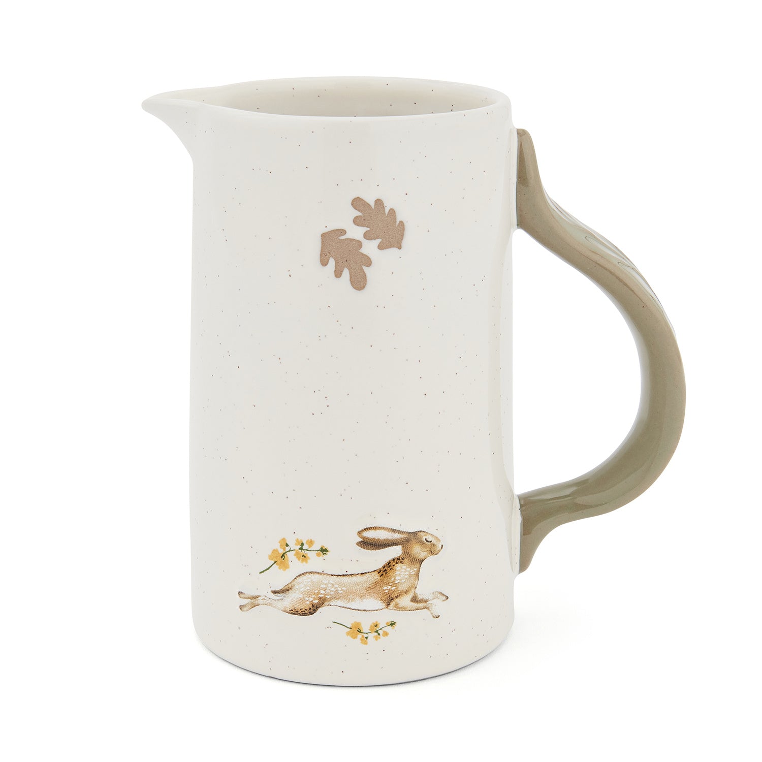 Forest Fable Large Jug - 64oz Rustic Ceramic Water Pitcher with Handle - Perfect for Iced Tea, Lemonade & Outdoor Entertaining