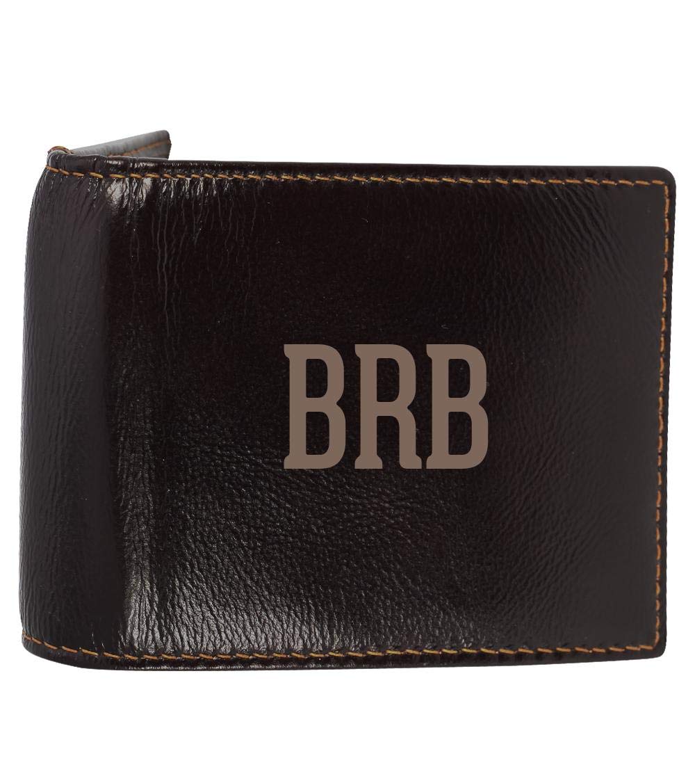 BRB - Genuine Engraved Soft Cowhide Bifold Leather Wallet for Men - Slim RFID Blocking Credit Card Holder - Perfect for Everyday Use, Travel & Gifts