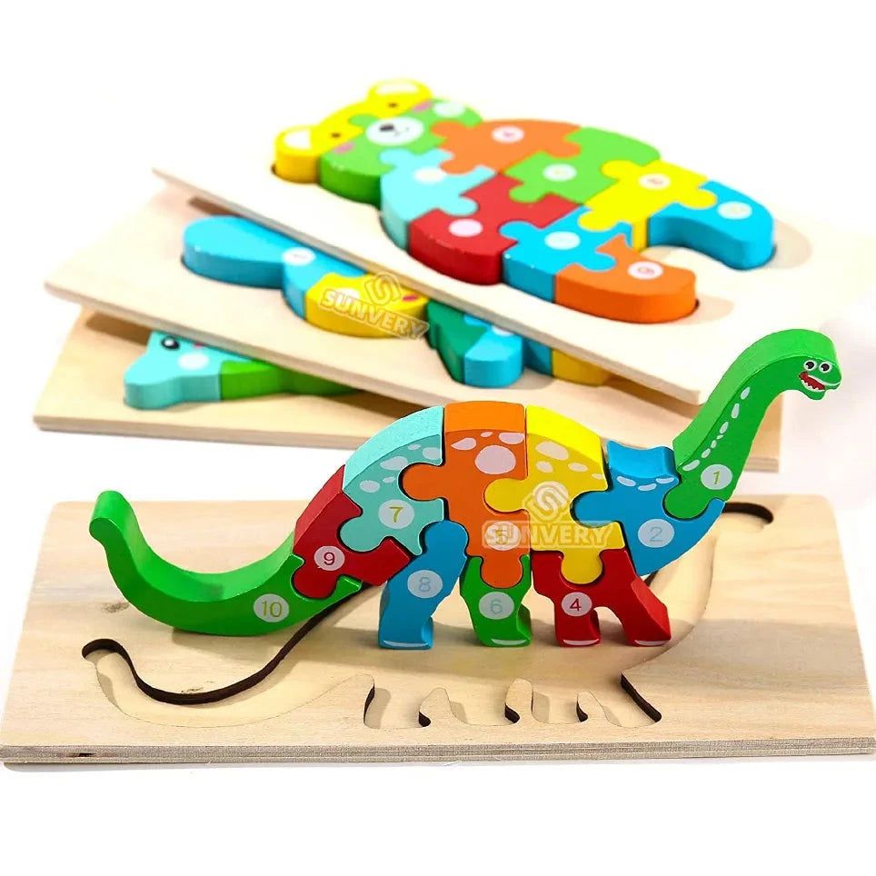 Montessori Wooden Puzzles for Toddlers - Educational Learning Toys for Kids Ages 2-4 | Perfect for Early Childhood Development & Homeschooling Activities