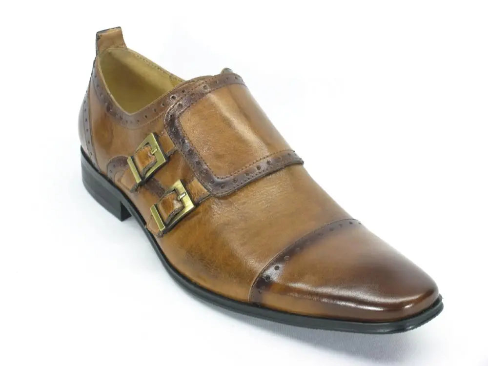 Premium Double Monk Strap Dress Shoes with Buckle & Cap Toe - Classic Oxford Style for Men | Perfect for Business, Formal Events & Weddings