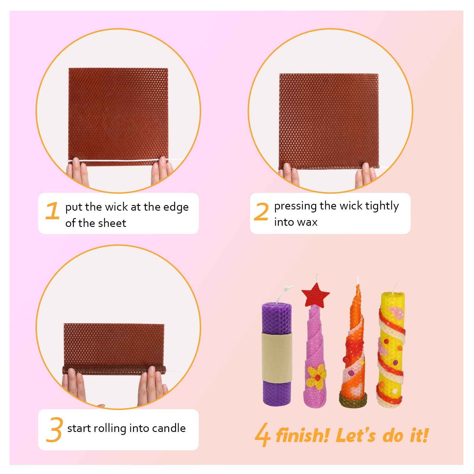 Bingfuego Kids Beeswax Candle Making Kit - 12 Natural Beeswax Sheets for DIY Candle Rolling (8x8 Inch, Vibrant Colors) - Perfect for Birthday Gifts, Arts & Crafts, and Family Bonding Activities