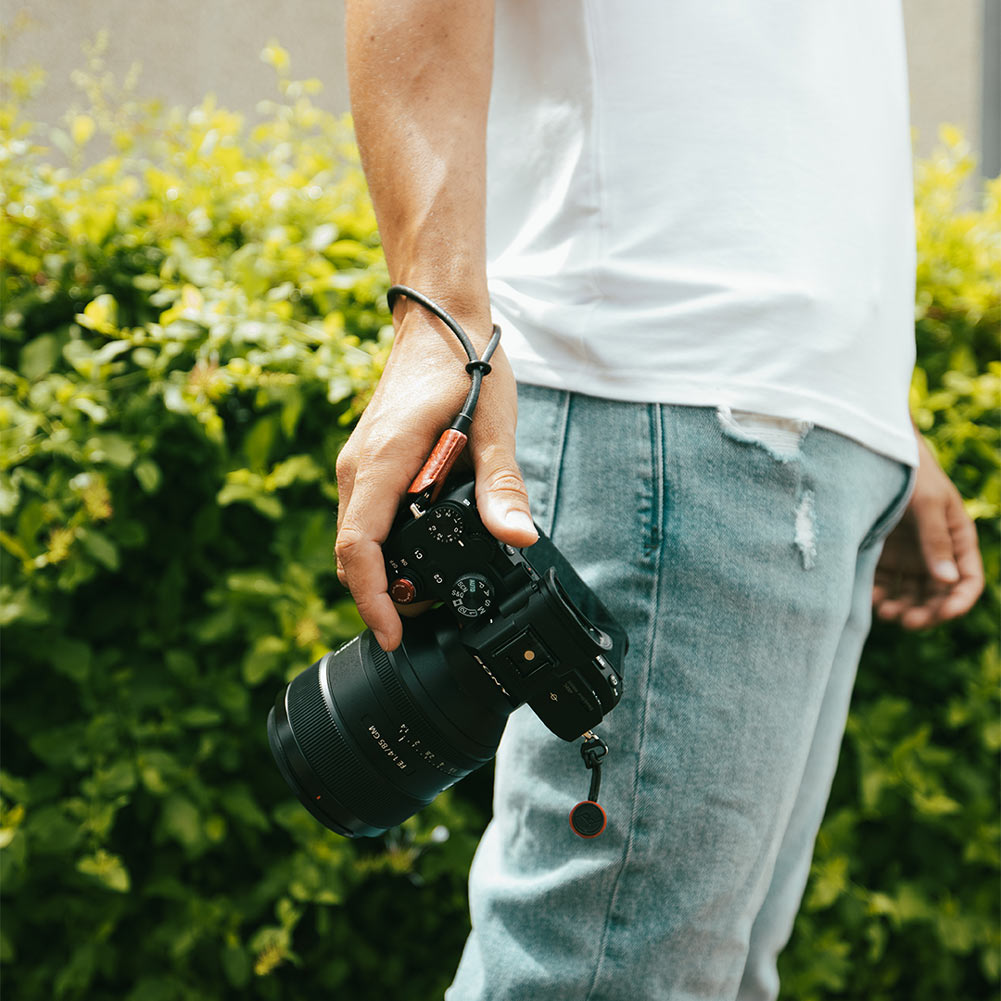 Gariz XS WBL11 Genuine Leather Camera Wrist Strap for Mirrorless Cameras - Premium Camel Leather, Secure Loop Design - Perfect for Travel & Street Photography