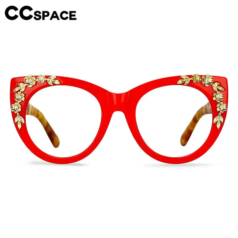 CCspace Women's Full Rim Cat Eye Plastic Reading Glasses +1.00 to +3.50 Strength - Stylish Lightweight Frames for Reading, Computer Work & Office Use
