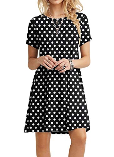 Crewneck Dress-polka Dot-black