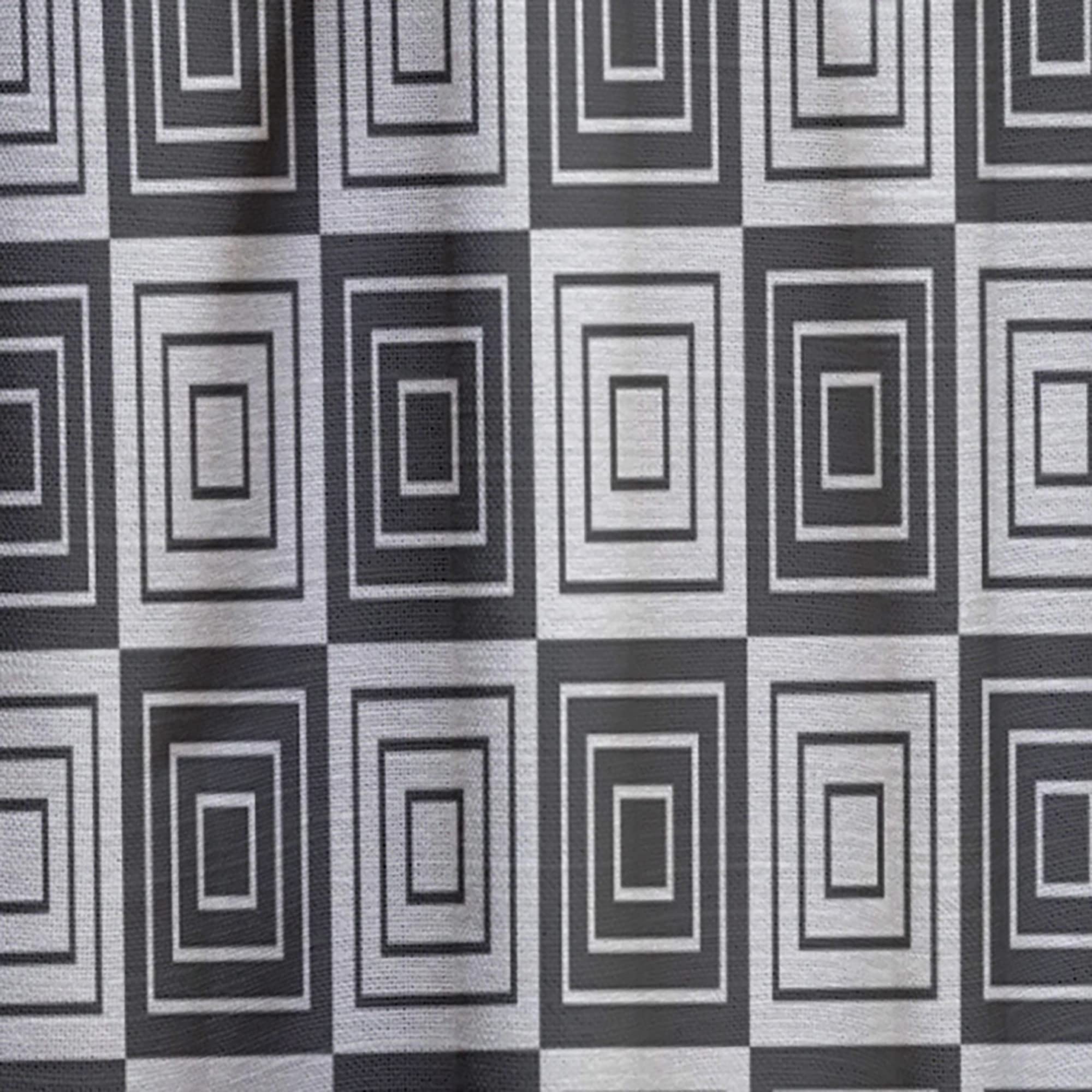 DesignQ Monochrome Geometric Pattern XI Thermal Insulated Curtains - Single Panel 52x63 - Perfect for Bedroom & Living Room Blackout Drapes