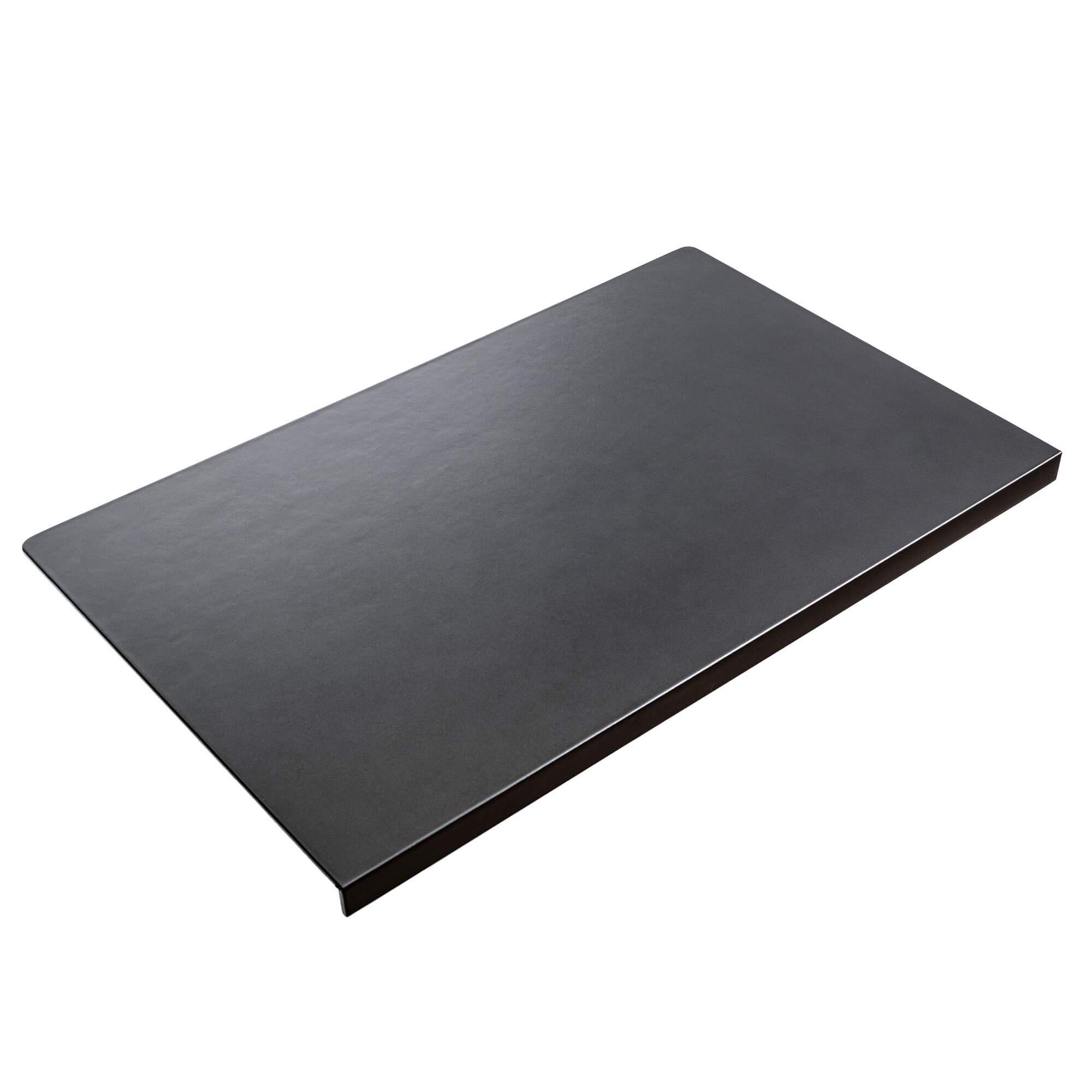 Premium Black Leather Desk Mat 30x19 Inches - Non-Slip Work Surface with Fixation Lip for Office, Gaming & Home Workspace - Protects Desks from Scratches & Spills