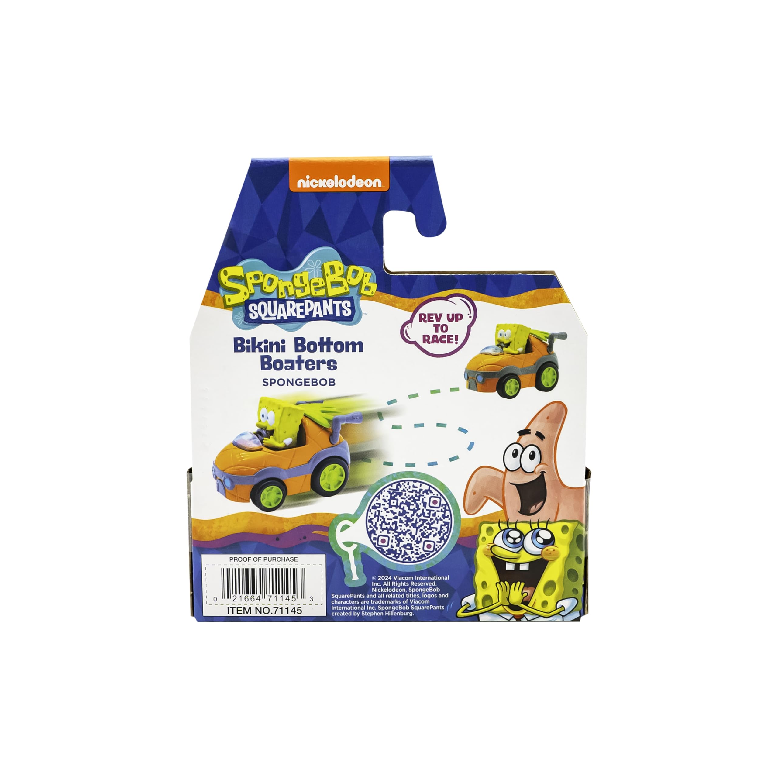 SpongeBob SquarePants Bikini Bottom Boaters Rev Up Racers Toy Set with Spongebob & Patrick - Race Car Playset for Kids Ages 3+ - Perfect for Birthday Gifts, Pretend Play & Preschool Learning Activities