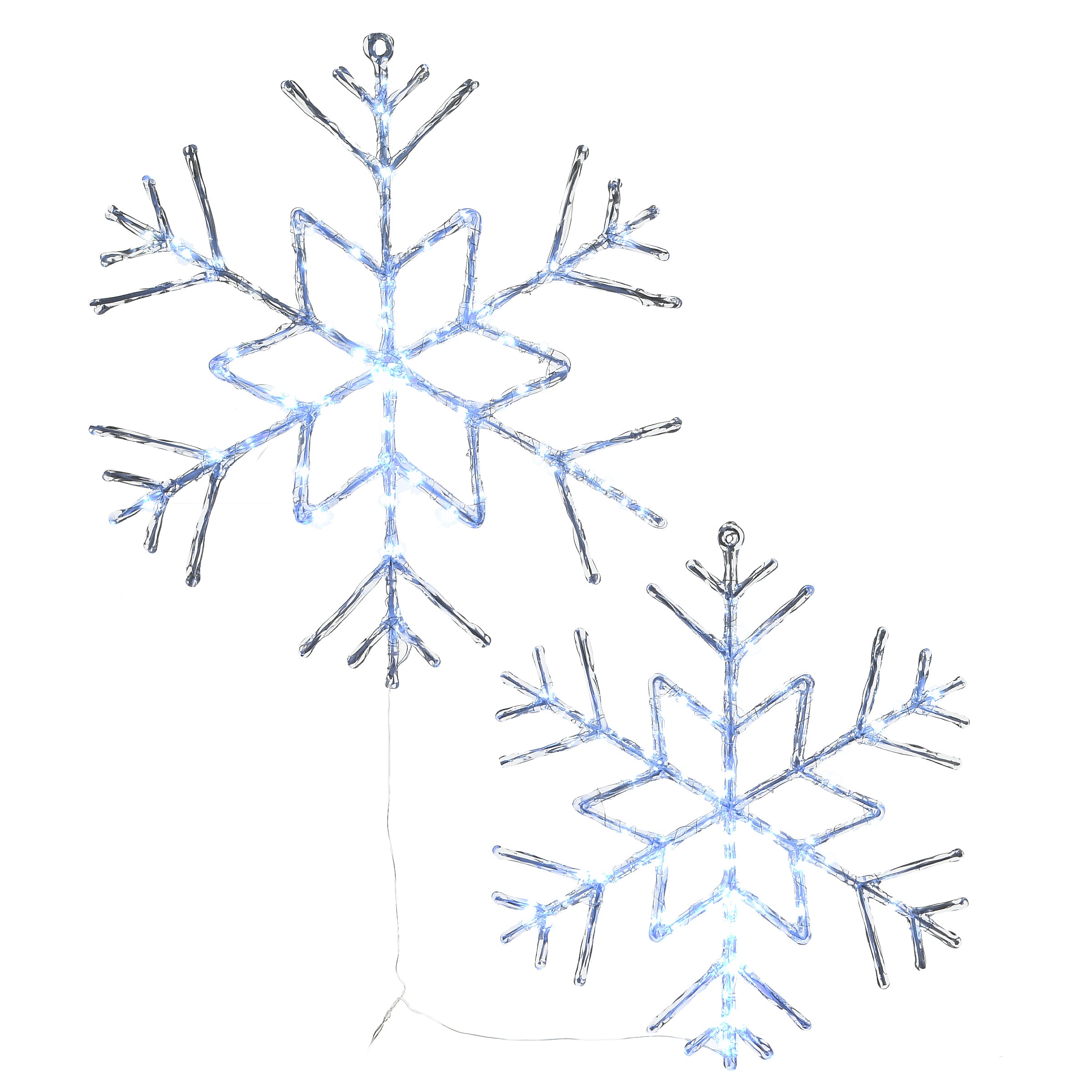 24-Inch Pre-Lit Snowflake Star Decoration with Cool White LED Lights - Perfect for Christmas Tree Topper, Holiday Party & Winter Home Decor