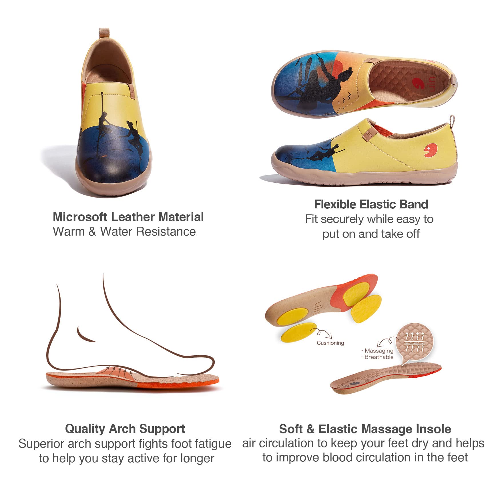 UIN Men's Slip-On Walking Shoes - Lightweight Travel Loafers with Microfiber Upper - Comfortable Casual Sneakers for Walking, Travel & Daily Wear
