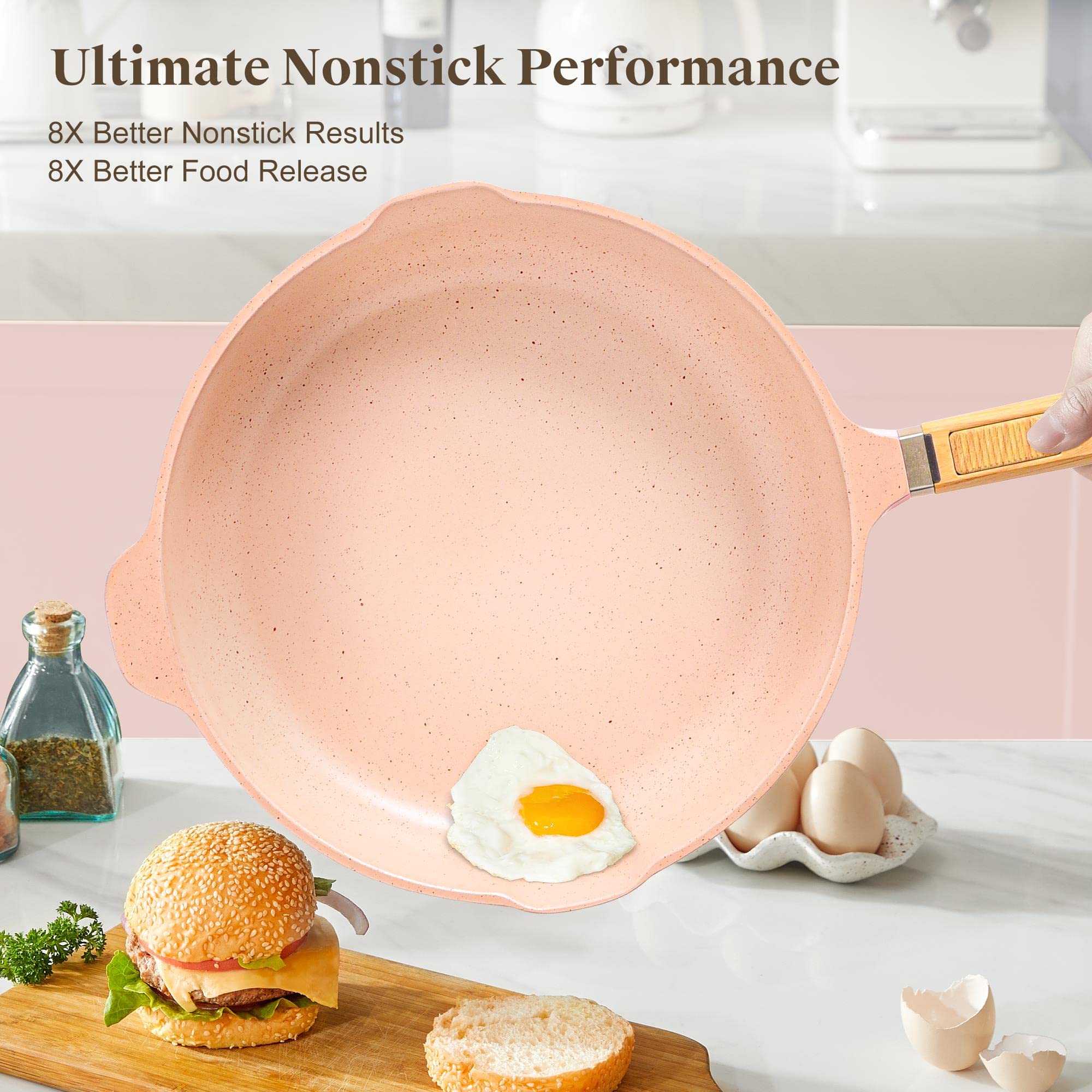 **YIIFEEO 16-Piece Nonstick Granite Cookware Set - Induction Compatible Pots & Pans, PFOA & PTFE-Free, Non-Toxic Kitchen Essentials for Cooking, Baking & Frying - Perfect Holiday Gift for Home Chefs**    *(Ideal for Everyday Cooking, Family Meals, Holiday Feasts & Romantic Dinners)*
