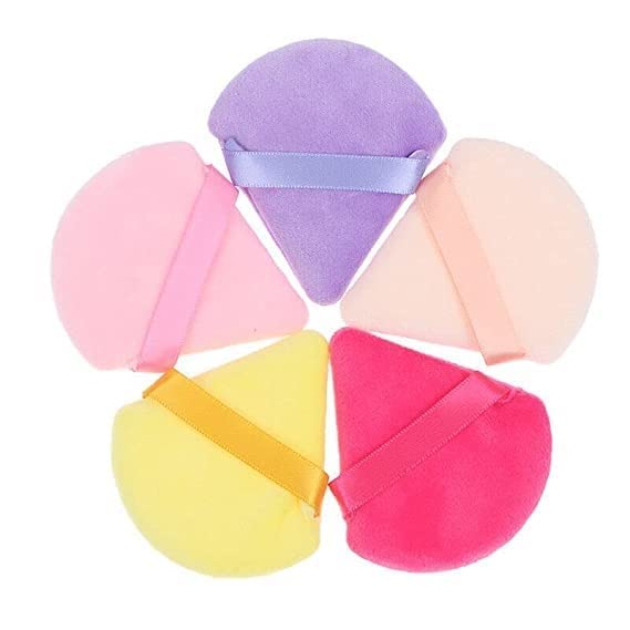 Soft Triangle Makeup Puff for Loose Powder & Foundation - Premium Beauty Blender Sponge for Flawless Face & Body Application (5-Piece Set, Multicolor) - Perfect for Professional Makeup Artists & Daily Beauty Routine