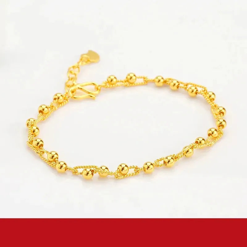 24K Pure Gold Bracelet for Women - 999 Solid Real Gold Bangle - Elegant Romantic Classic Jewelry Gift for Anniversary, Birthday & Valentine's Day - Trendy 2023 Luxury Fashion Accessory for Parties & Special Occasions