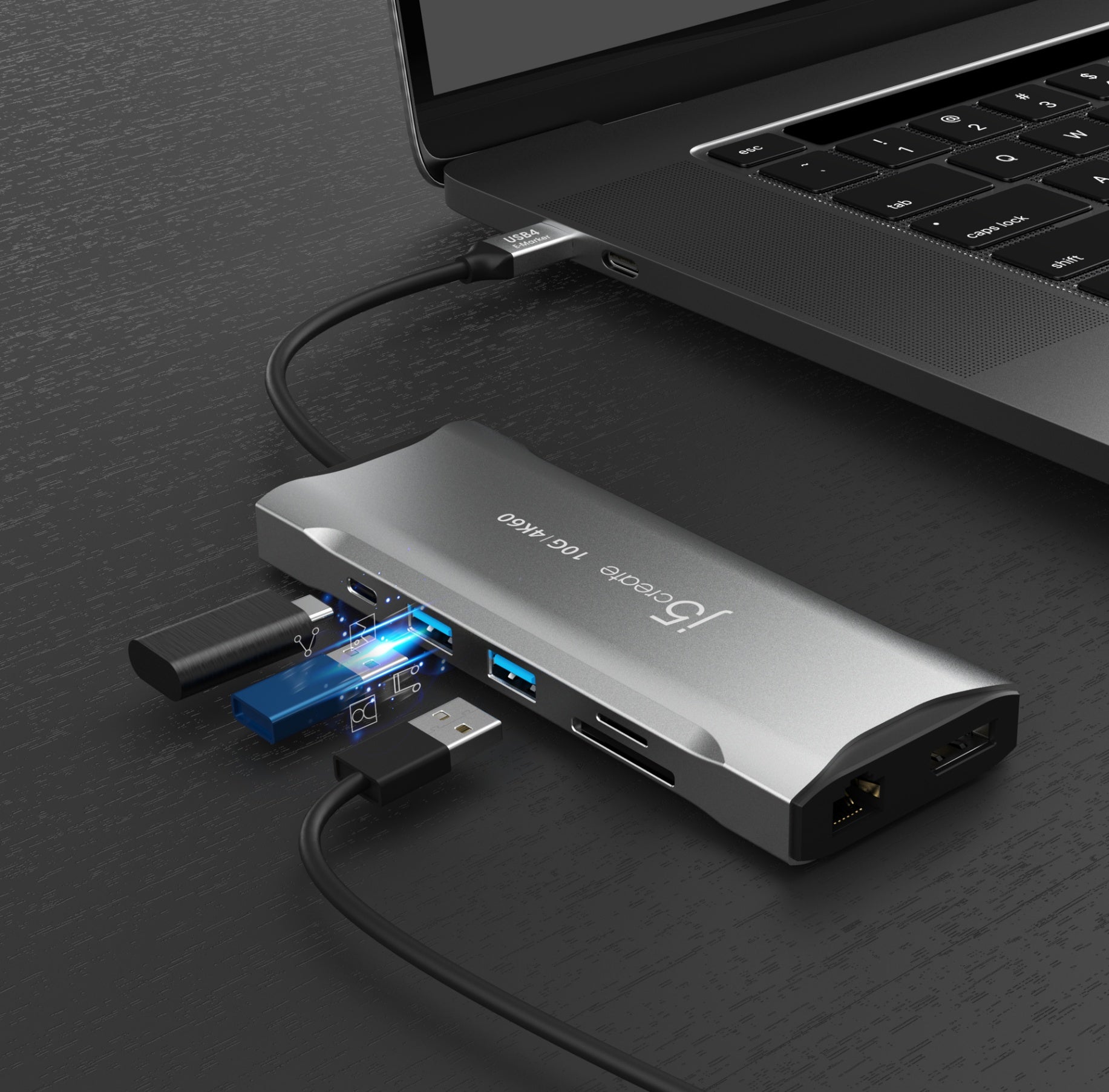 4K60 Elite USB C Triple Monitor 10Gbps Mini Docking Station - Perfect for Home Office, Gaming & Multi-Task Setup