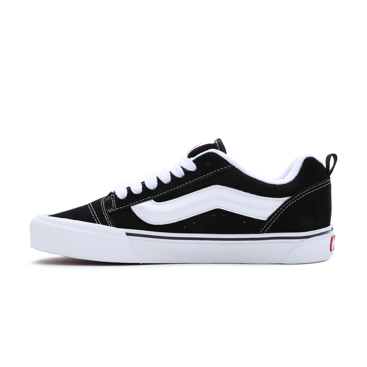 Knu Skool 'Black White' Vintage Sneakers for Men & Women - Retro Skate Shoes for Casual Wear, Street Style & Urban Fashion