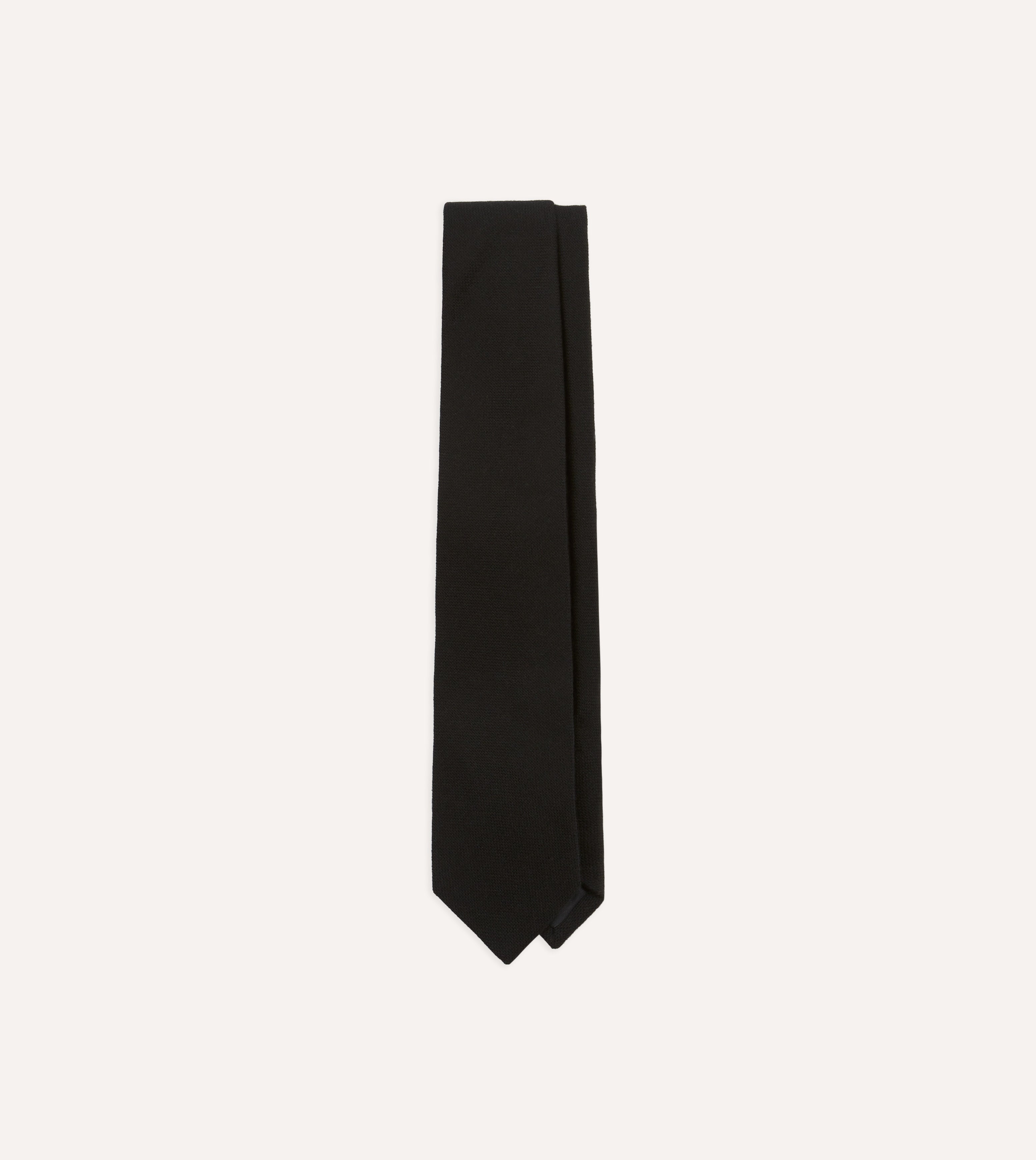 Premium Black Pure Cashmere Necktie with Solid Tip - Elegant Silk Lined Business Tie for Men, Perfect for Weddings, Office Meetings & Formal Events