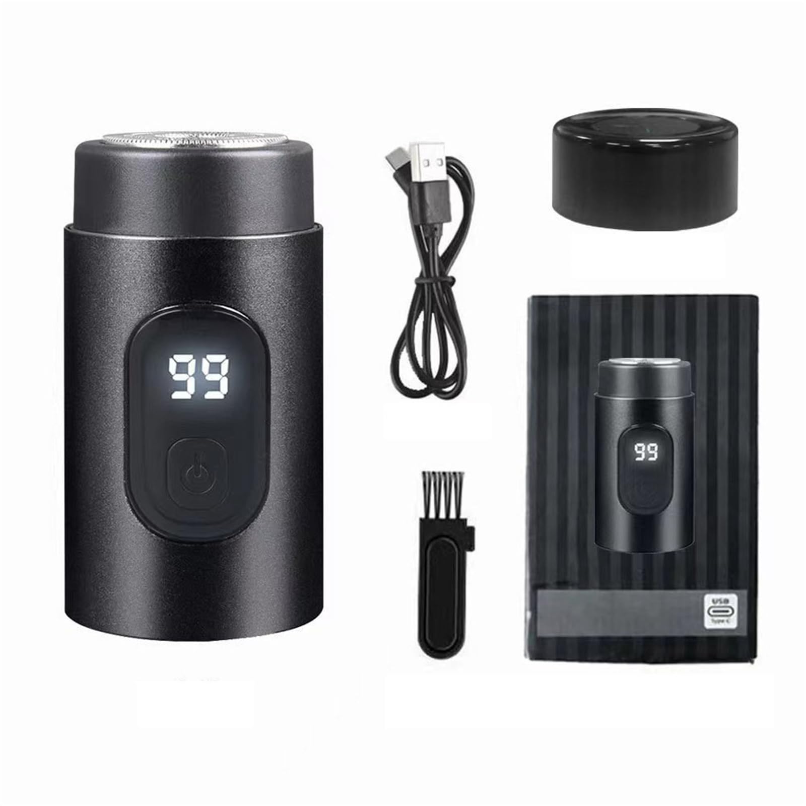 Doonai Mini Portable Electric Shaver for Men - 2025 Upgrade USB Rechargeable Waterproof Beard Trimmer with Digital Display - Perfect for Travel, Gym & Business Trips