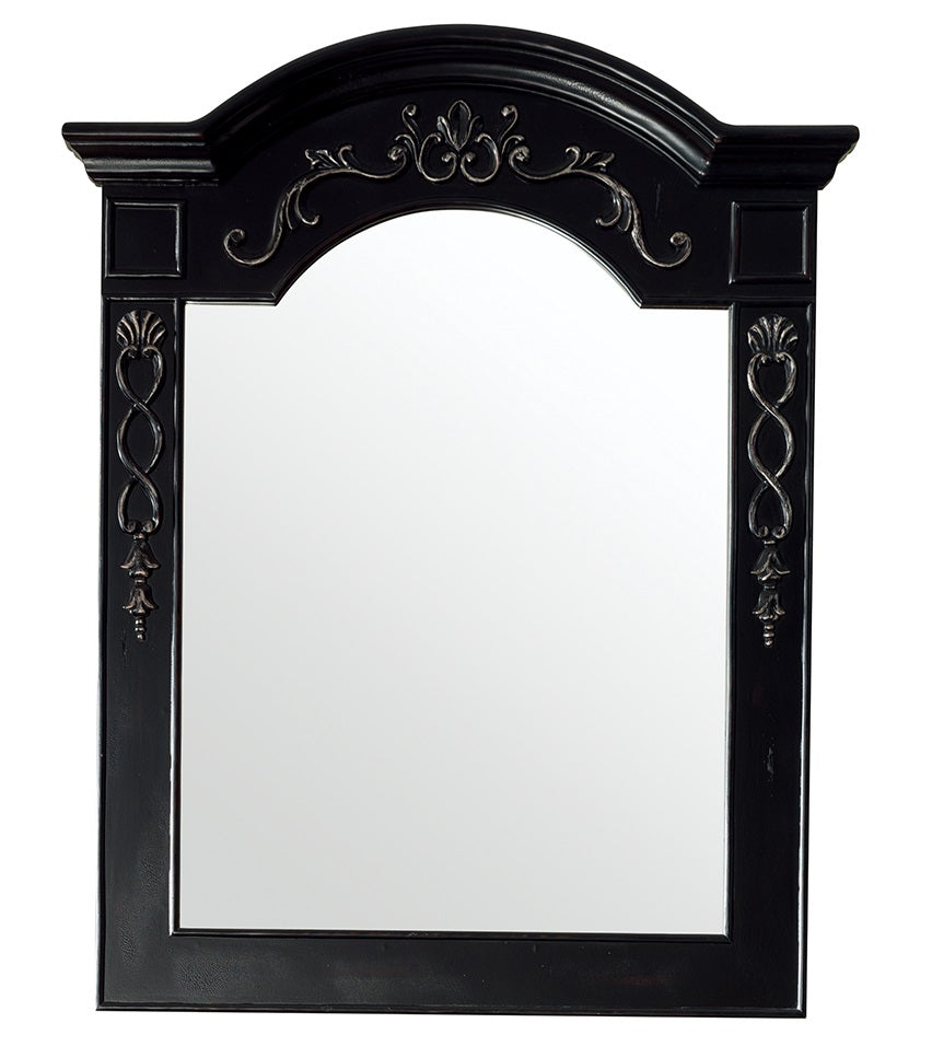 European Traditions 32-Inch Empire Black Wall Mirror - Elegant Home Decor for Living Room, Bedroom, or Entryway