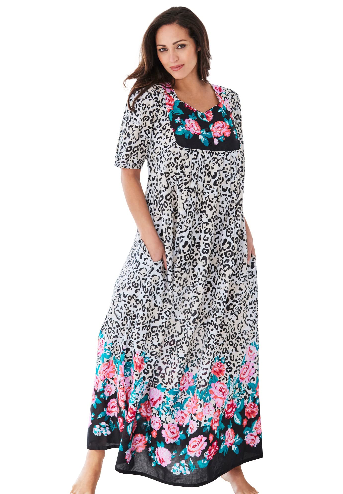 Only Necessities Women's Plus Size Petite Bib Front Lounger - Comfortable Lounge Wear for Relaxing at Home, Travel & Casual Outings