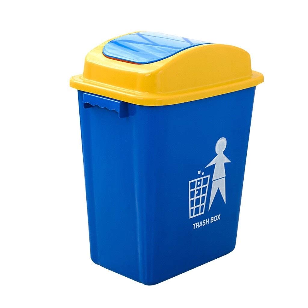HUANHUI 10.5 Gallon Swing Top Trash Can - Large Kitchen & Outdoor Garbage Bin with Lid for Home, Office, Restaurant, and Commercial Use (Size: Small) - Perfect for Indoor, Outdoor, and High-Traffic Areas