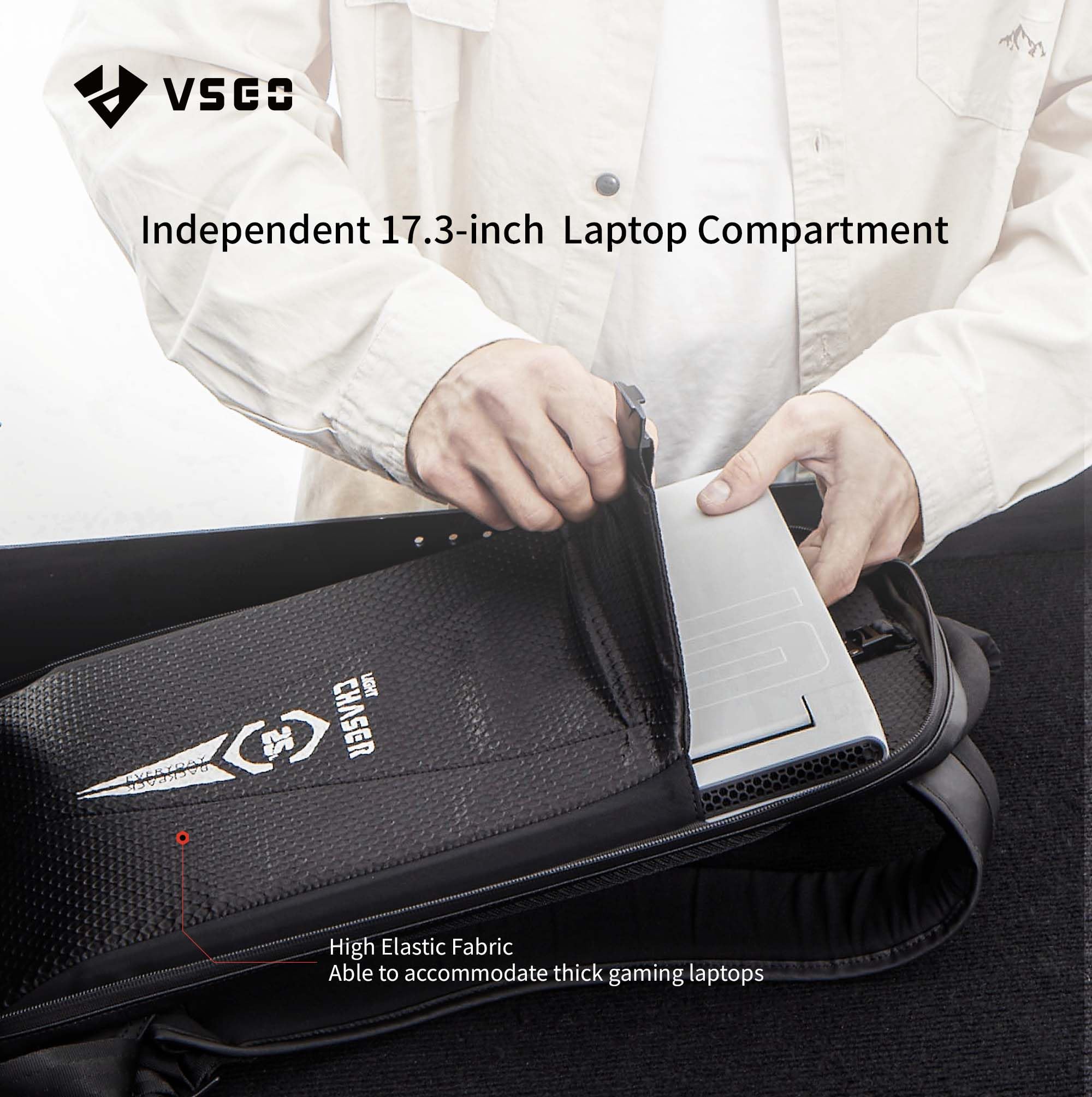 VSGO 25L Professional DSLR Camera Backpack - Waterproof Large Capacity Photography Bag for Canon, Nikon, Fujifilm - Travel & Commuting with 17.3-Inch Laptop Compartment - Perfect for Outdoor Shooting, Air Travel & Daily Photography