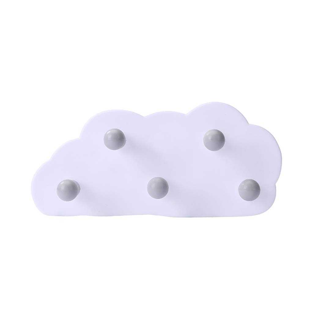 Cloud-Shaped Wall Hanging Rack with 5 Hooks - Space-Saving Organizer for Clothes, Hats, Keys & Kitchen Items - Perfect for Kids Room, Living Room & Home Decoration (Gray)