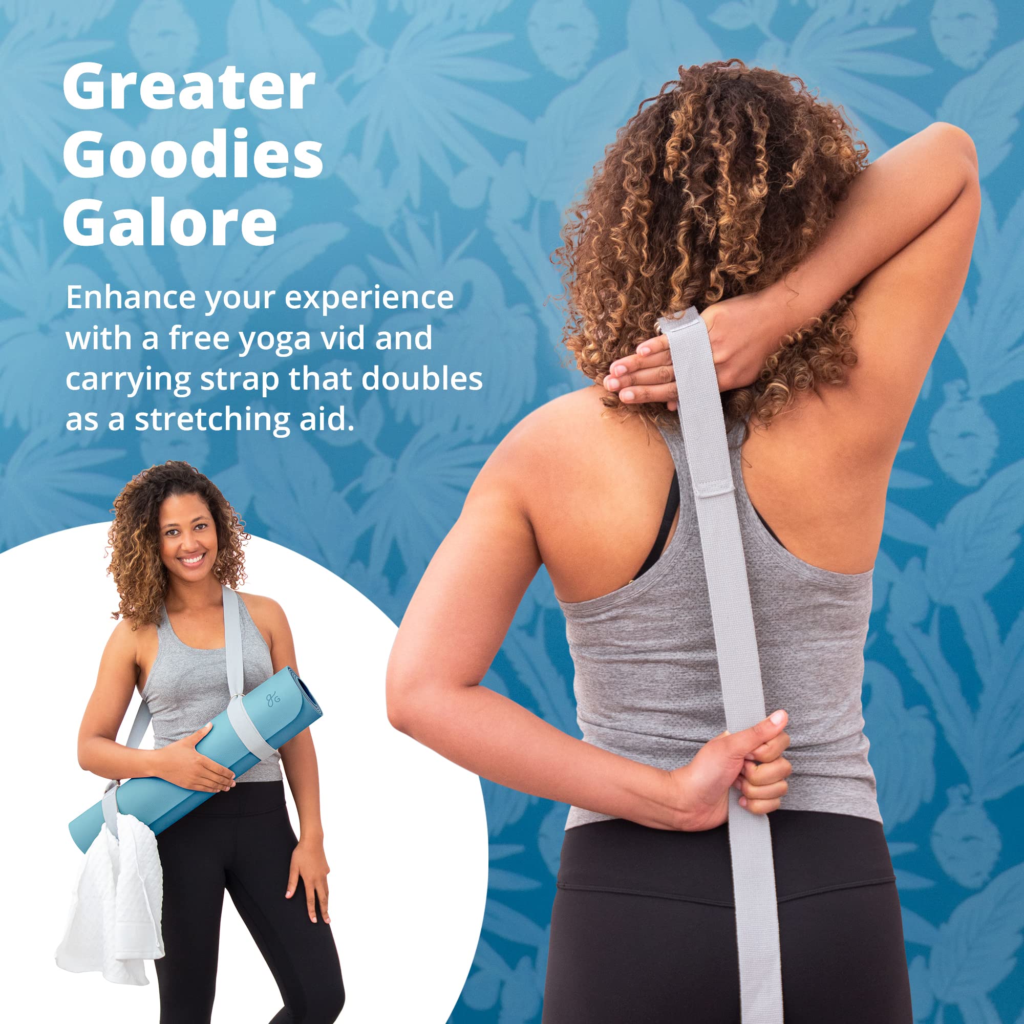 Greater Goods Professional Yoga Mat for Fitness, Balance & Stability - Non-Slip Exercise Mat with Carrying Strap | Perfect for Home Workouts, Yoga Studios & Gym Sessions