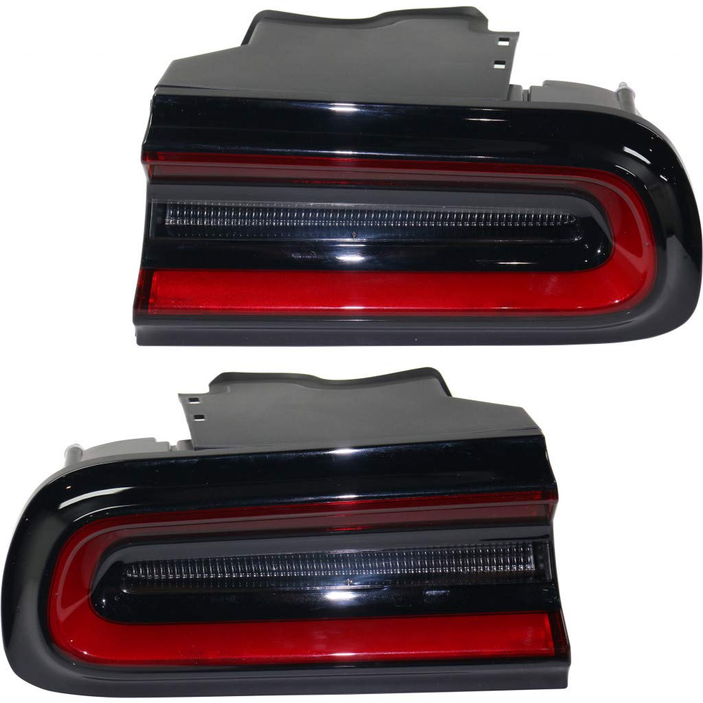 2015-2019 Dodge Challenger LED Tail Light Assembly Pair - Driver & Passenger Side | CAPA Certified (Part# CH2800207 + CH2801207, 68403955AB + 68403954AB) | Replacement for Night Driving & Enhanced Safety