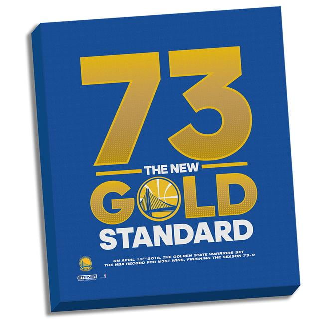 Golden State Warriors 73 Gold Standard Stretched Canvas 22x26 - Premium NBA Wall Art for Home, Office & Man Cave Decor