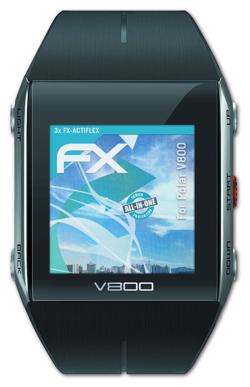 Polar V800 Screen Protector - Ultra Clear & Flexible FX Protection Film (3 Pack) - Perfect for Running, Cycling & Outdoor Sports
