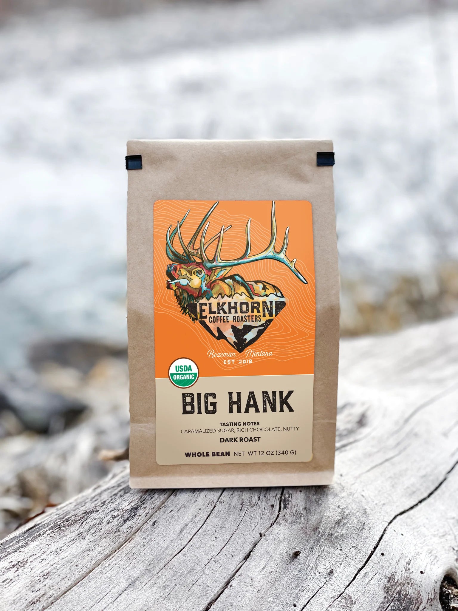 Elkhorn Coffee Roasters Randy Newberg Hunter's Big Hank Coffee - Premium Dark Roast Blend for Outdoor Adventures & Camping