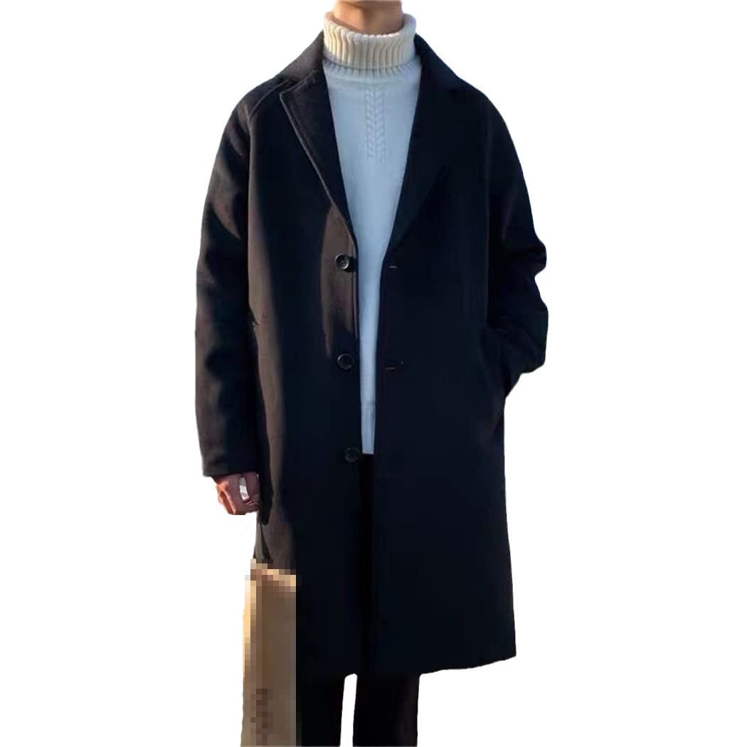 Men's Korean Winter Jacket & Wool Coat - Japanese Streetwear Overcoat for Men | Warm Winter Outerwear for Urban Fashion & Casual Outings