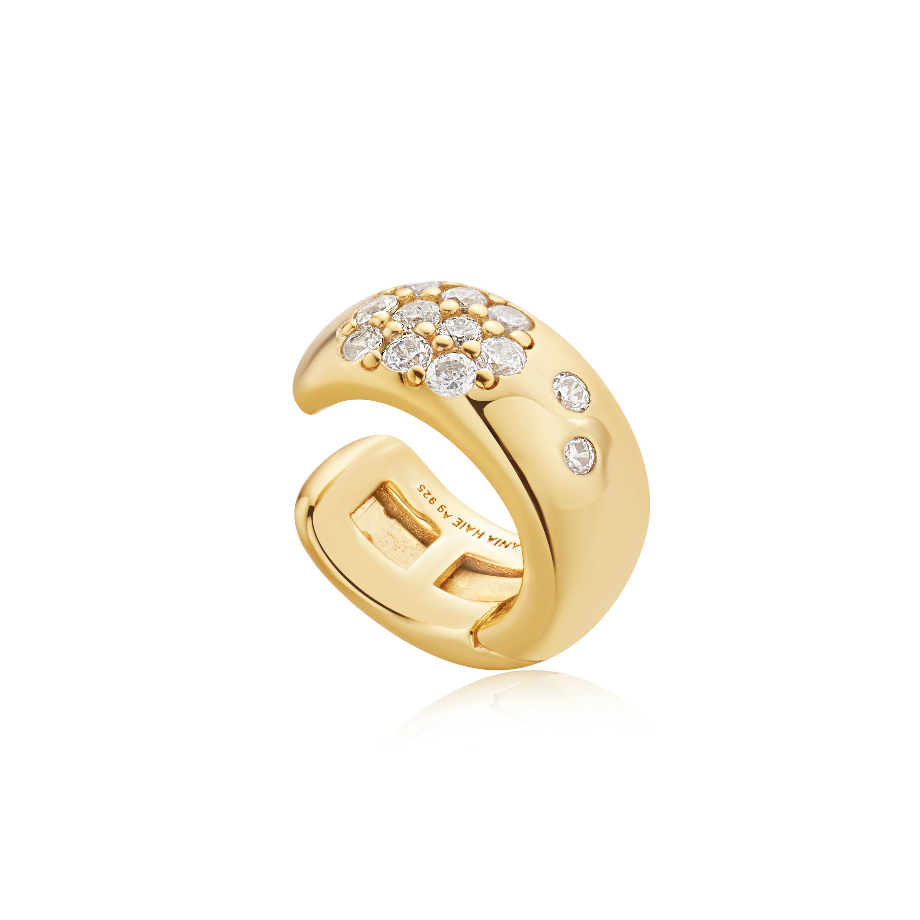 Gold Wide Sparkle Ear Cuff - Elegant Non-Piercing Ear Jewelry for Women, Perfect for Parties, Weddings & Special Occasions