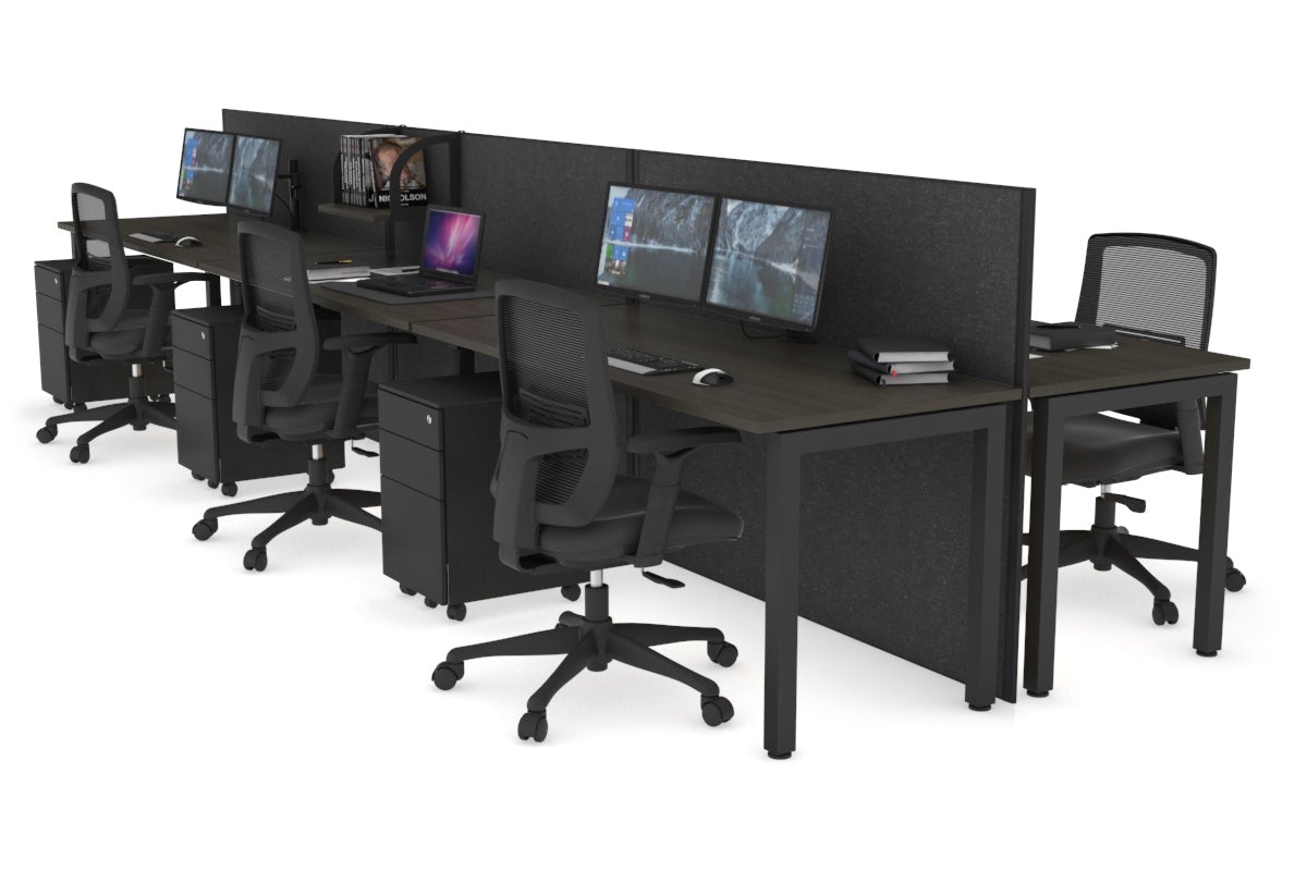 Horizon Quadro 6p Bench Square Legs Office Workstation - 1400L x 700W Dimensions - Perfect for Modern Office, Conference Room, and Collaborative Workspace Setup