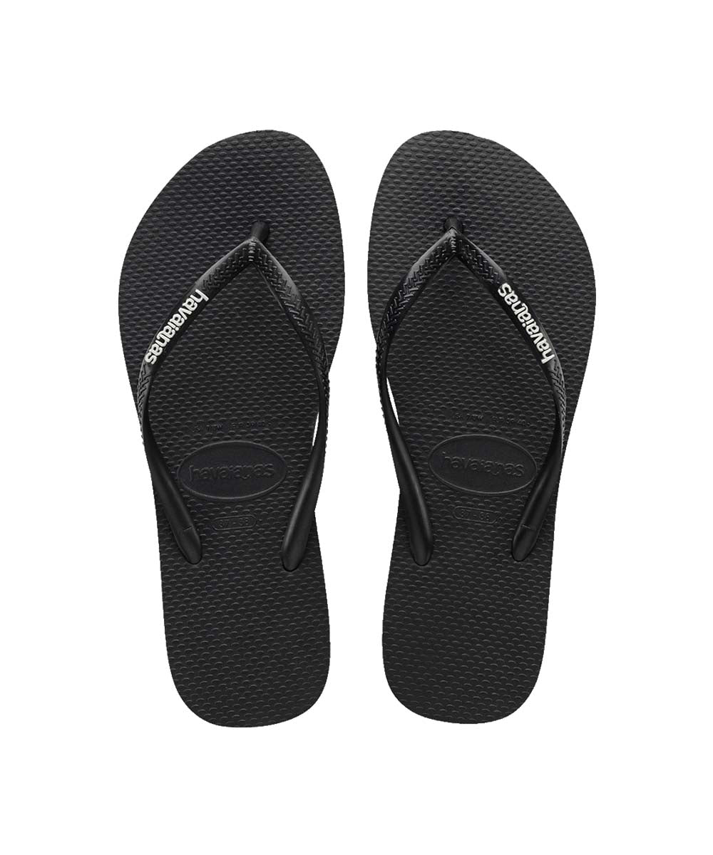 Havaianas Women's Slim Rubber Flip Flops with Logo - Comfortable Summer Sandals for Beach, Pool & Casual Outfits