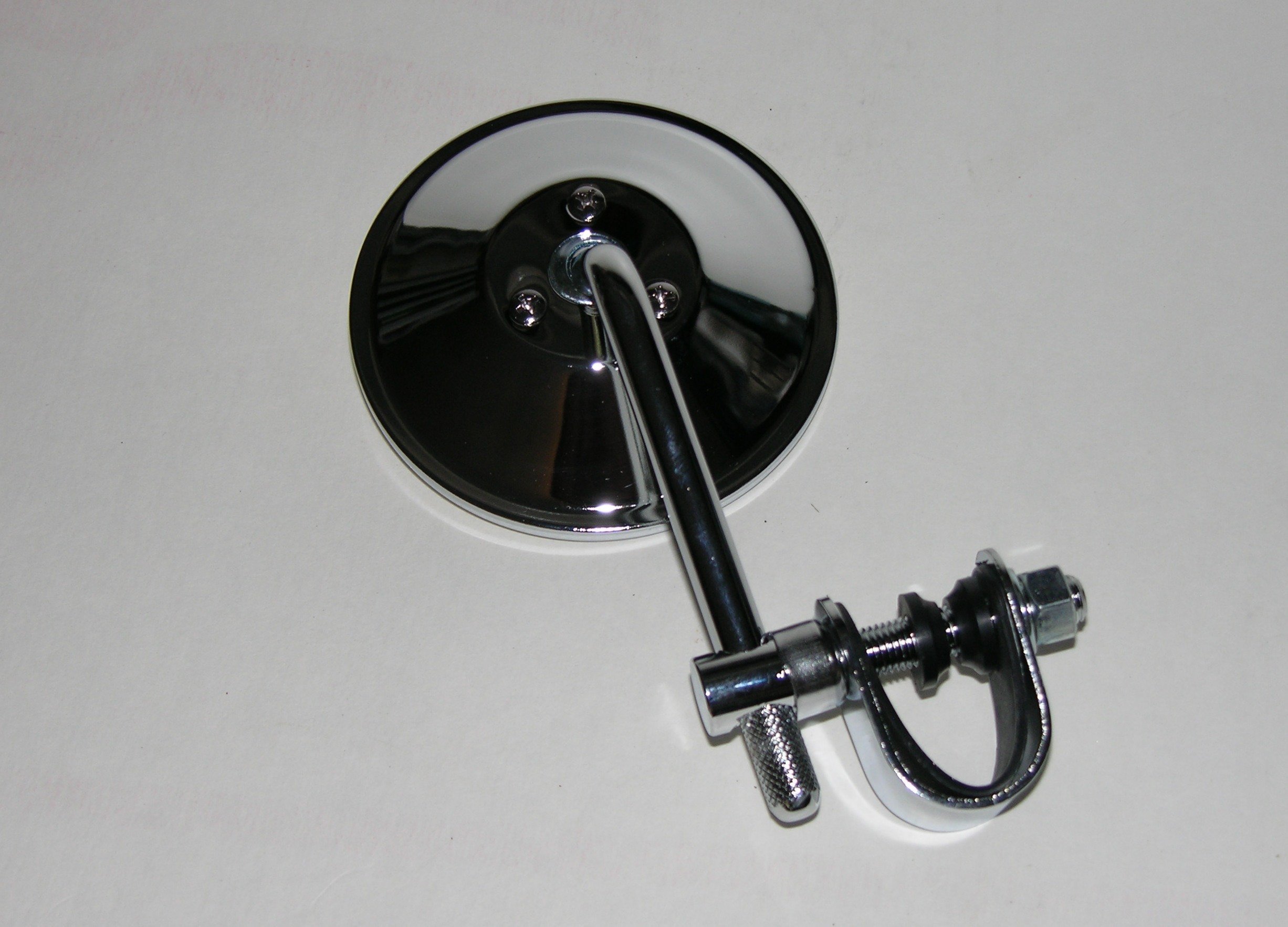 Universal Fit Chrome 4 Inch Clamp-on Motorcycle Mirror - Compatible with 7/8