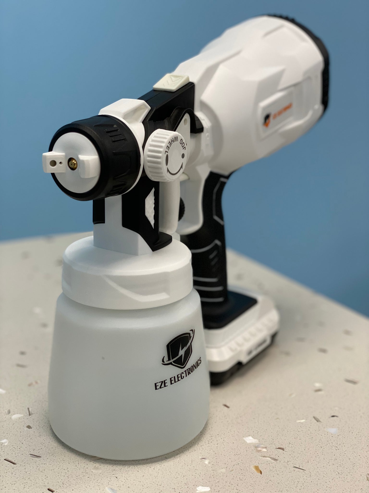 EZE Electronics Cordless Multi-Function Spray Gun - Portable Handheld Disinfectant Sprayer for Home, Car & Outdoor Use (Black/White) - Perfect for Cleaning, Sanitizing & Disinfection
