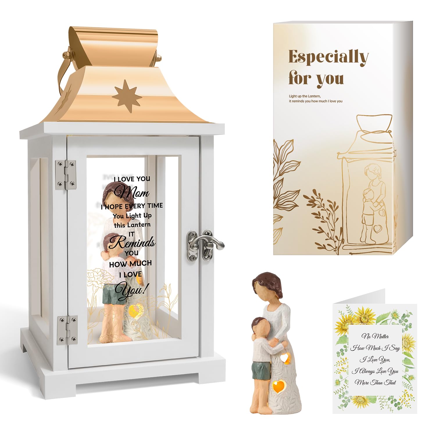 Mother's Day Gift Lantern - Unique Son to Mom Present for Birthday & Thanksgiving