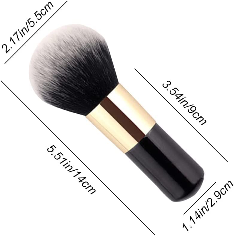 RECTYO GALLERY 1PC Round Top Makeup Brush - Face Blush & Powder Cosmetic Brush Set | Travel Size Kabuki Brush for Blending, Cream, Blush Buffing & Stippling | Perfect for Everyday Makeup & Professional Makeup Artist Kit