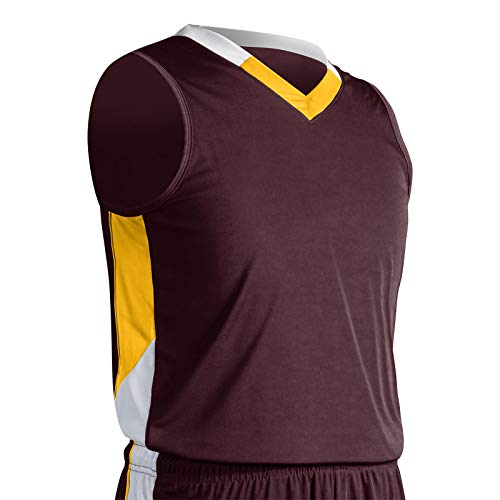 Maroon, Gold, White